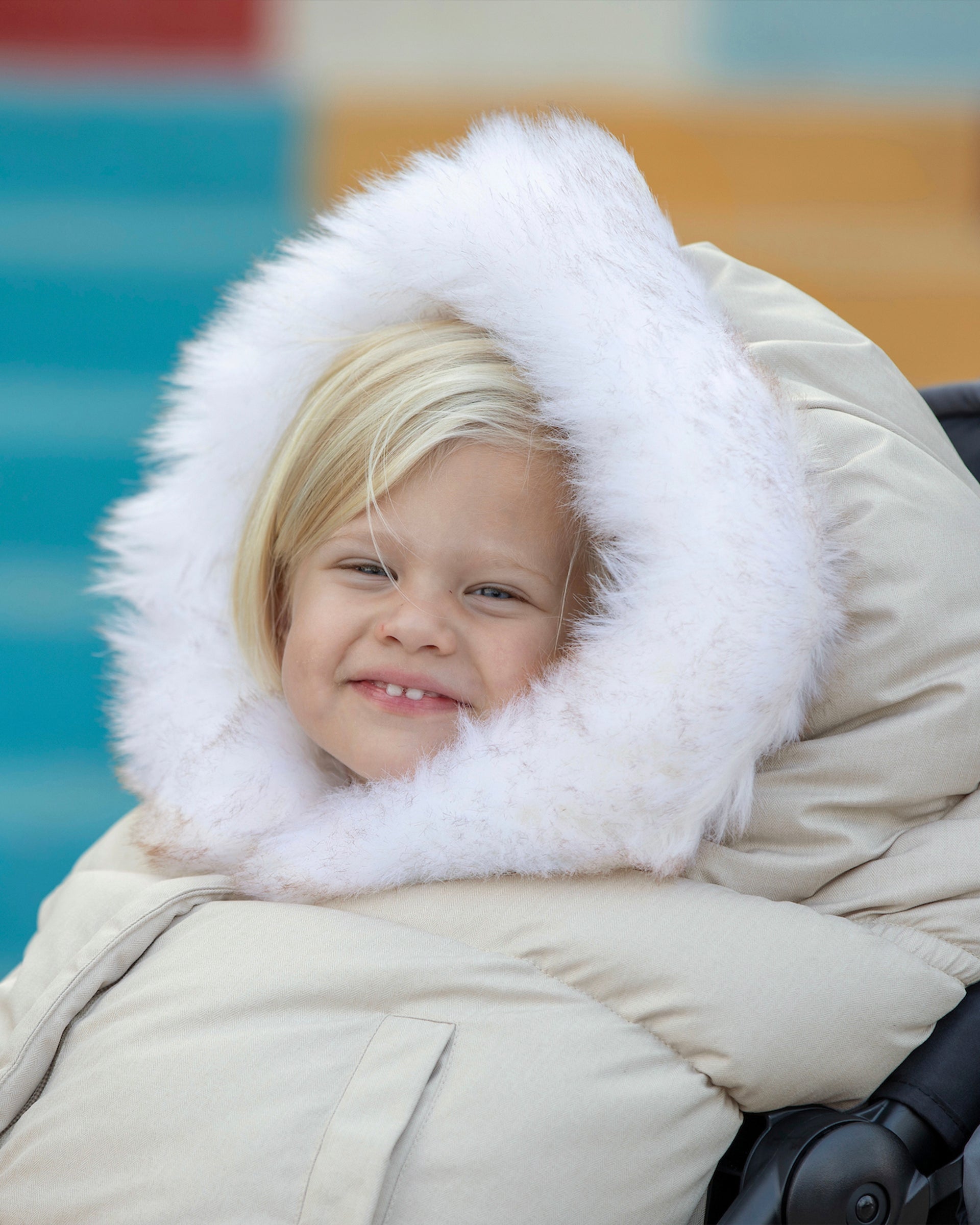 Heather Beige White Faux Fur//