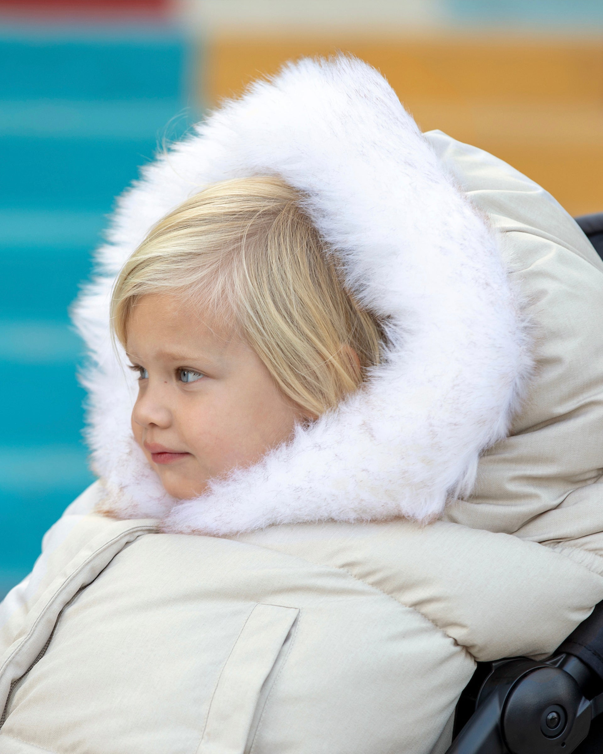 Heather Beige White Faux Fur//